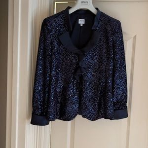 Armani Collezioni JAcket Blazer Royal Blue Sequins